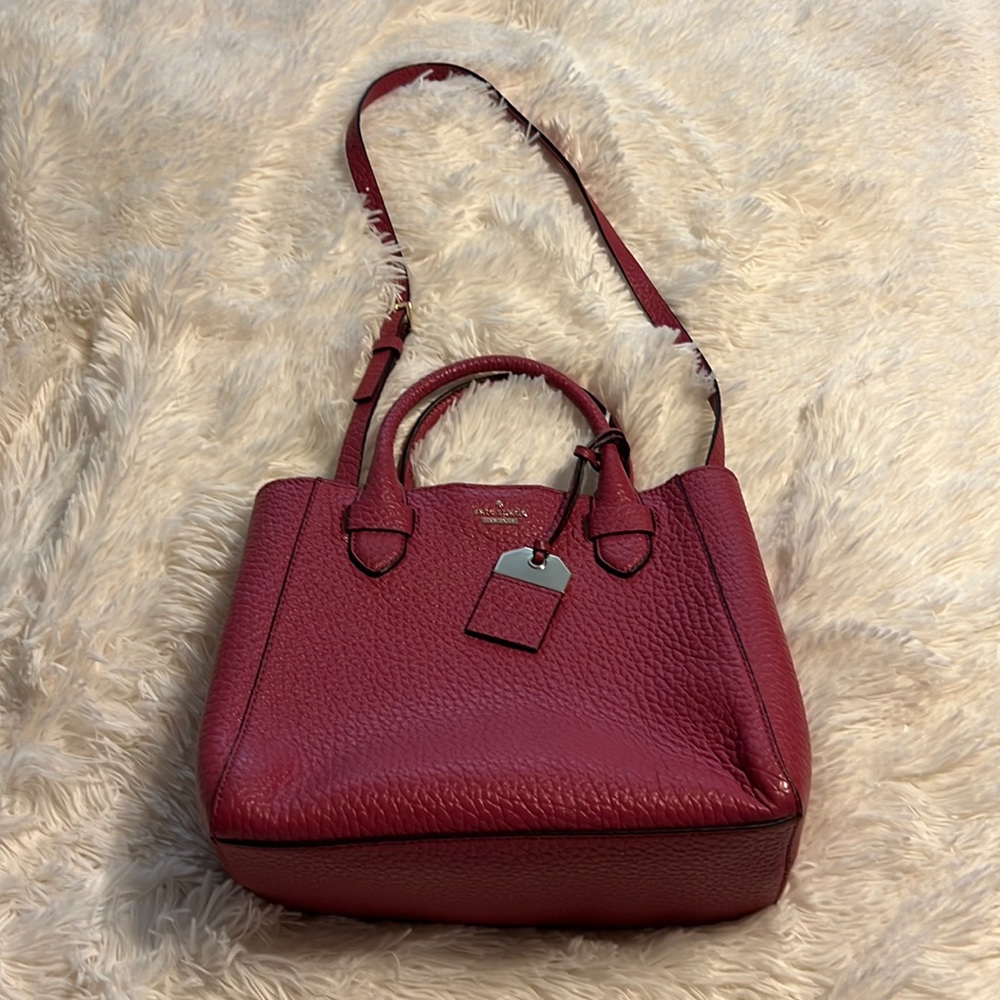 Kate Spade ♠️ pink leather bucket tote bag